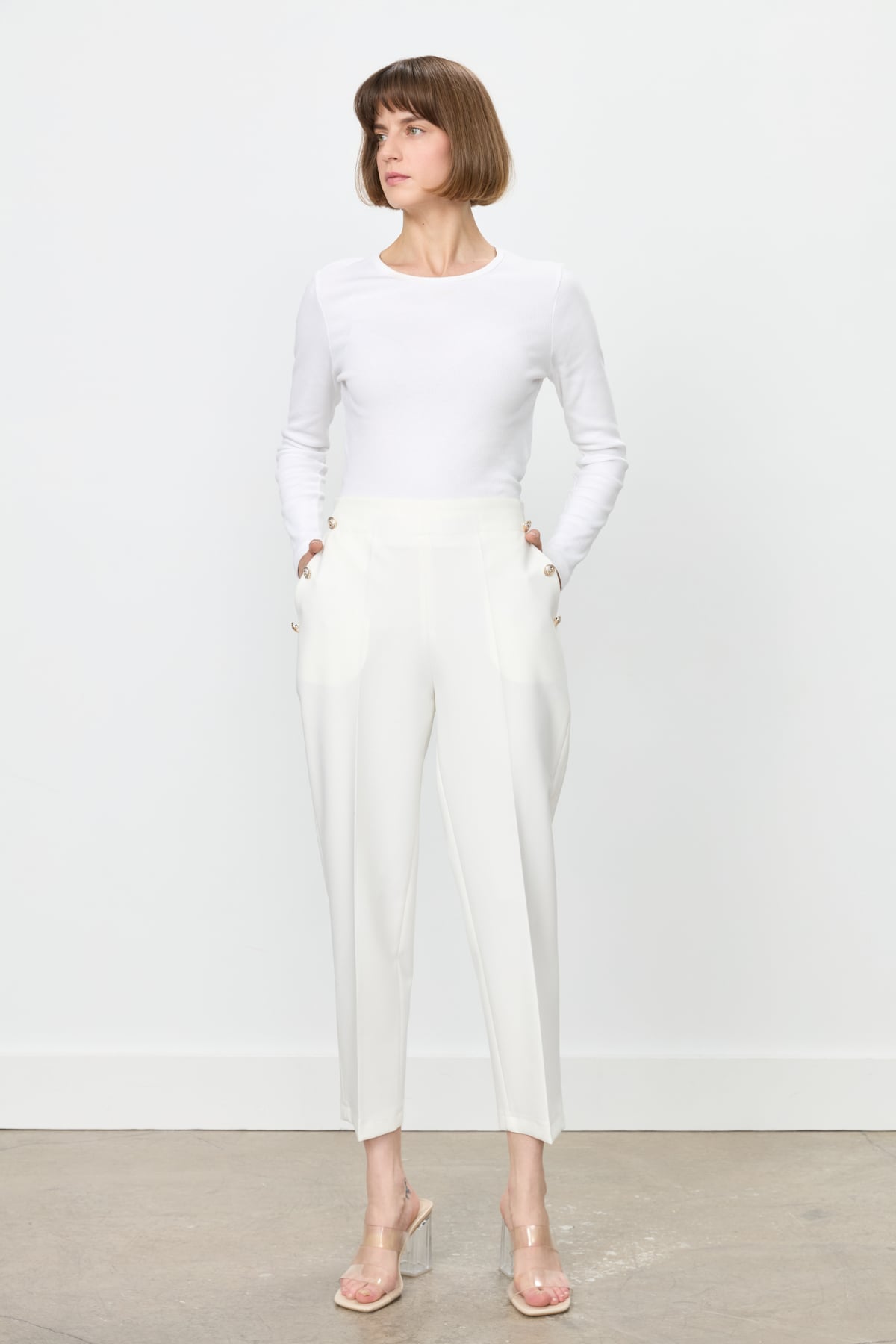 NİHAN Pantolon Nihan Blazer Pantolon  Ekru_modest