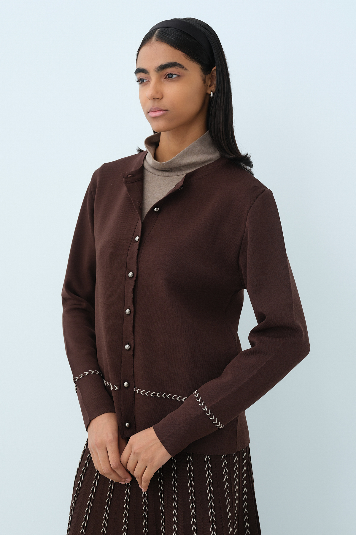 NİHAN Cardigan Nihan Blazer Triko Hırka  Kahve_modest