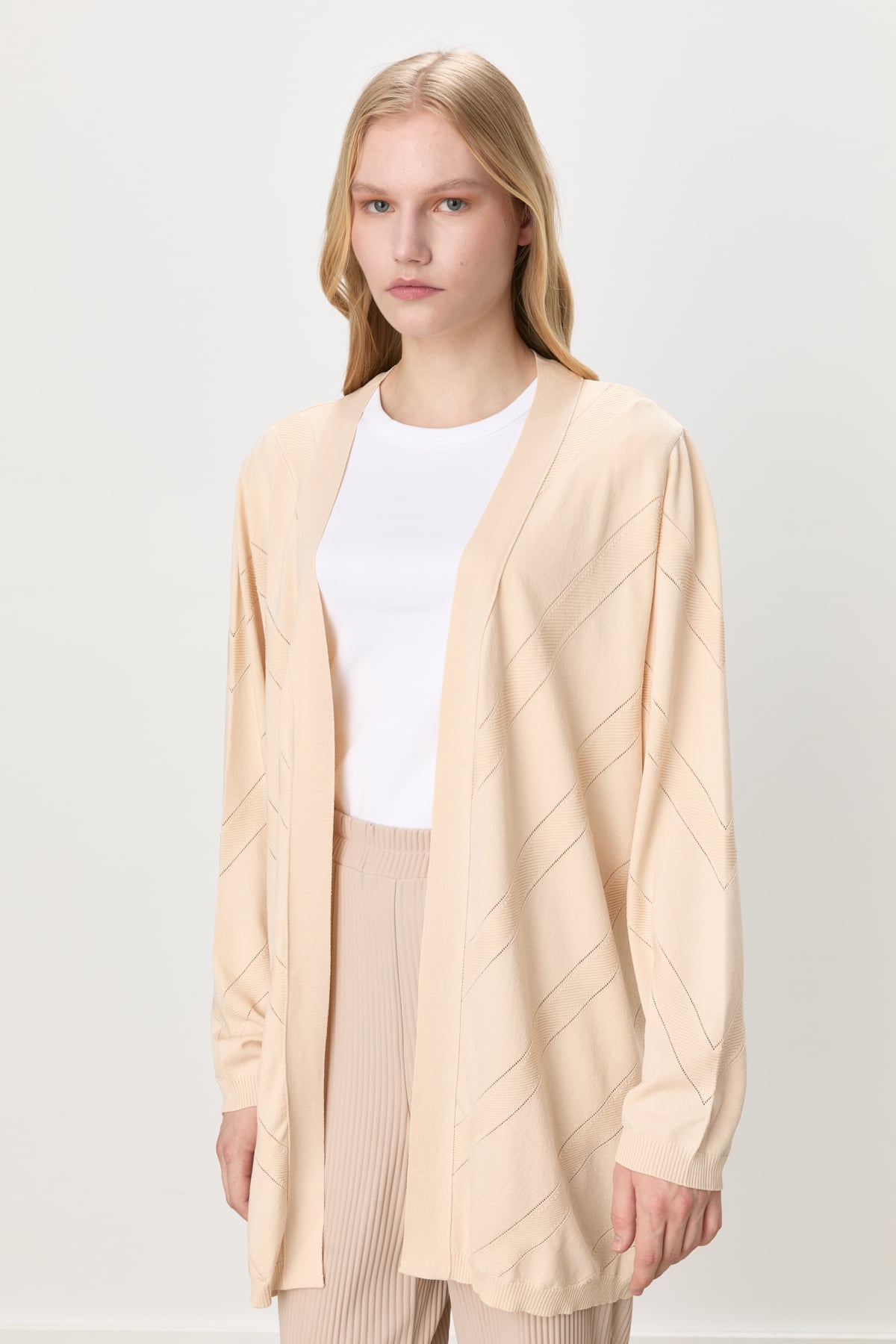 NİHAN Cardigan Nihan Büyük Beden Rayon Hırka  Ekru_modest