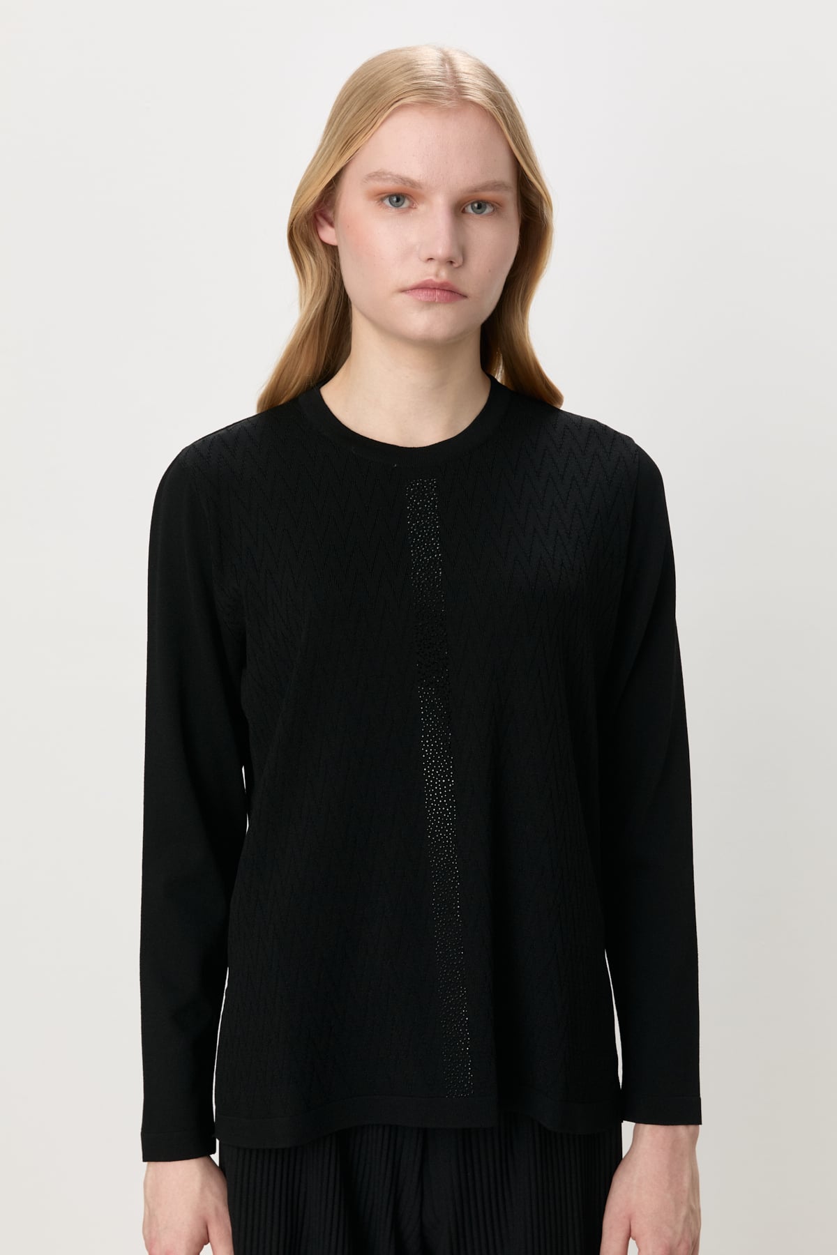 NİHAN Sweater Nihan Büyük Beden Rayon Kazak  Siyah_modest