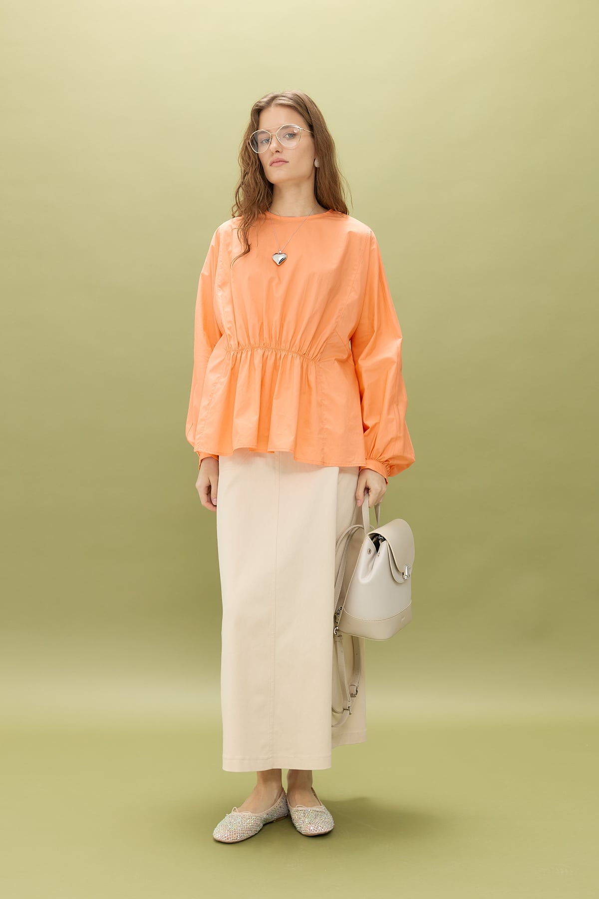 NİHAN Bluz Nihan Büzgü Detaylı Balon Kol Poplin Bluz  Mango_modest