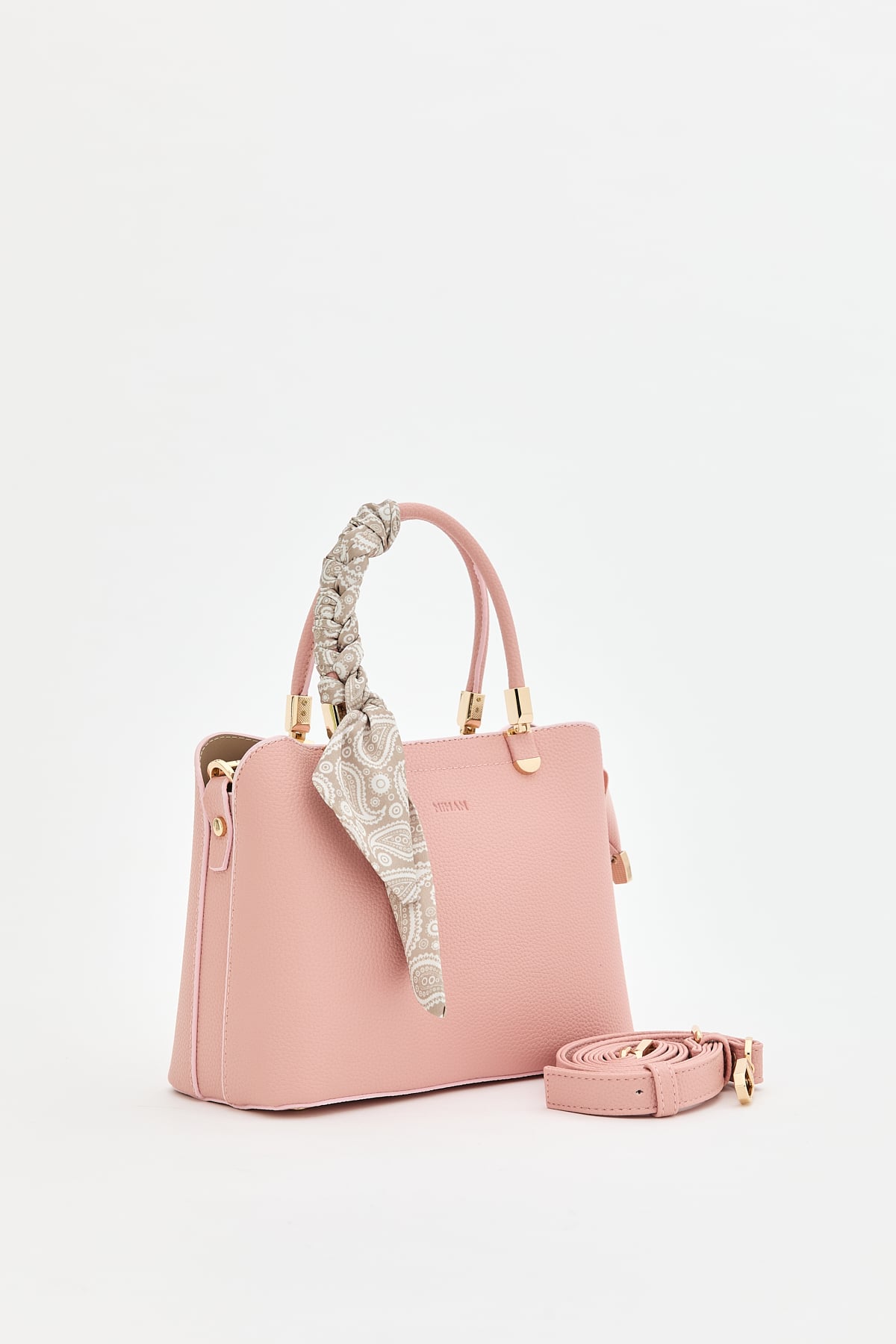 NİHAN Bags Nihan Fularlı Tote Çanta  Pudra_modest