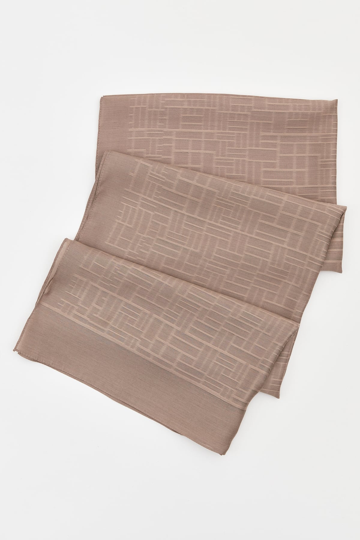 NİHAN Silk Shawl Nihan İpek Yün Labirent Desen Şal  Toprak_modest