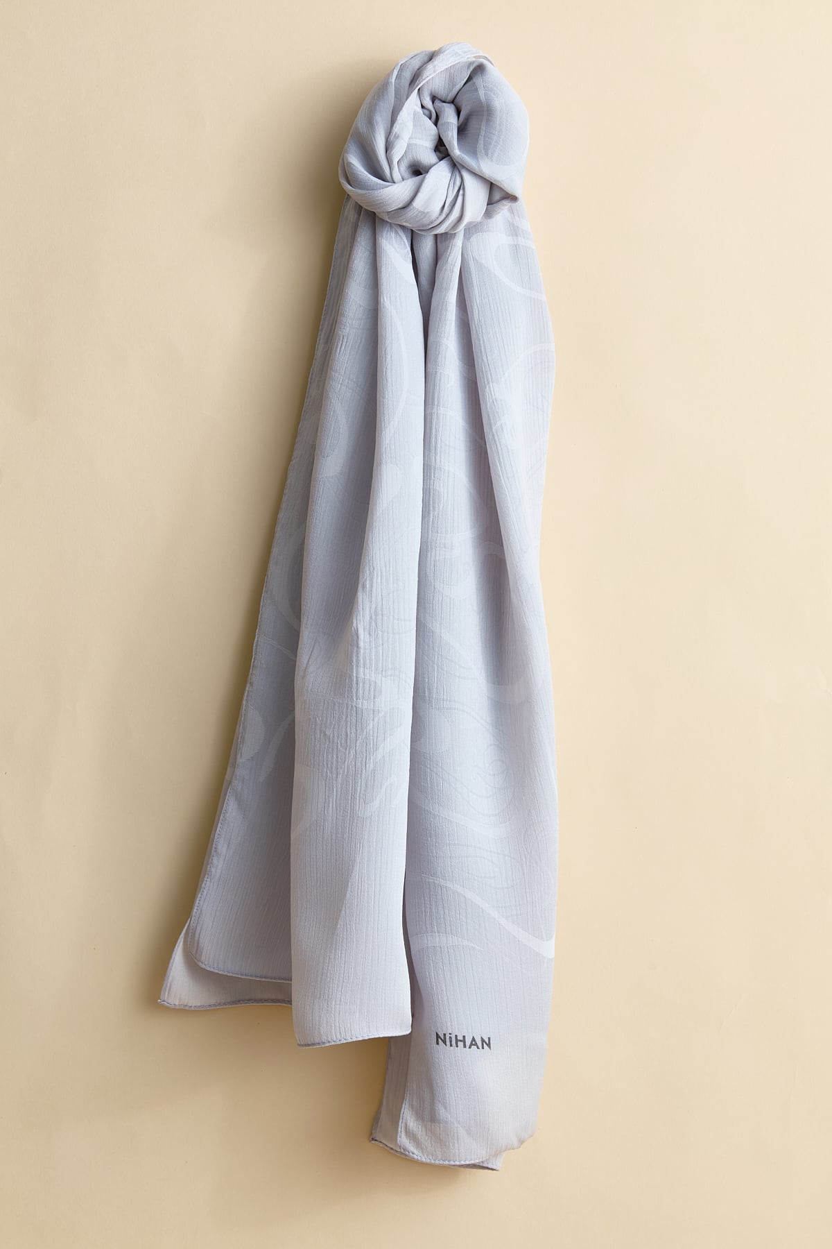 NİHAN Stil Şal Nihan Jakar Desenli Şal  Gümüş_modest