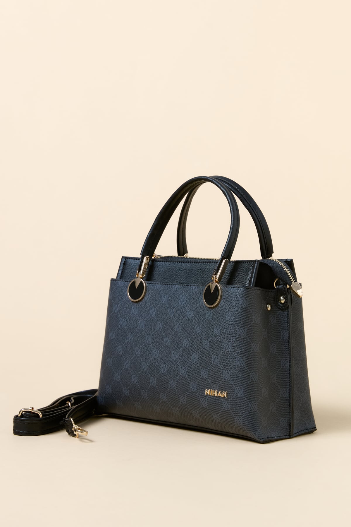 NİHAN Bags Nihan Metal Aksesuarlı Tote Çanta  Siyah_modest