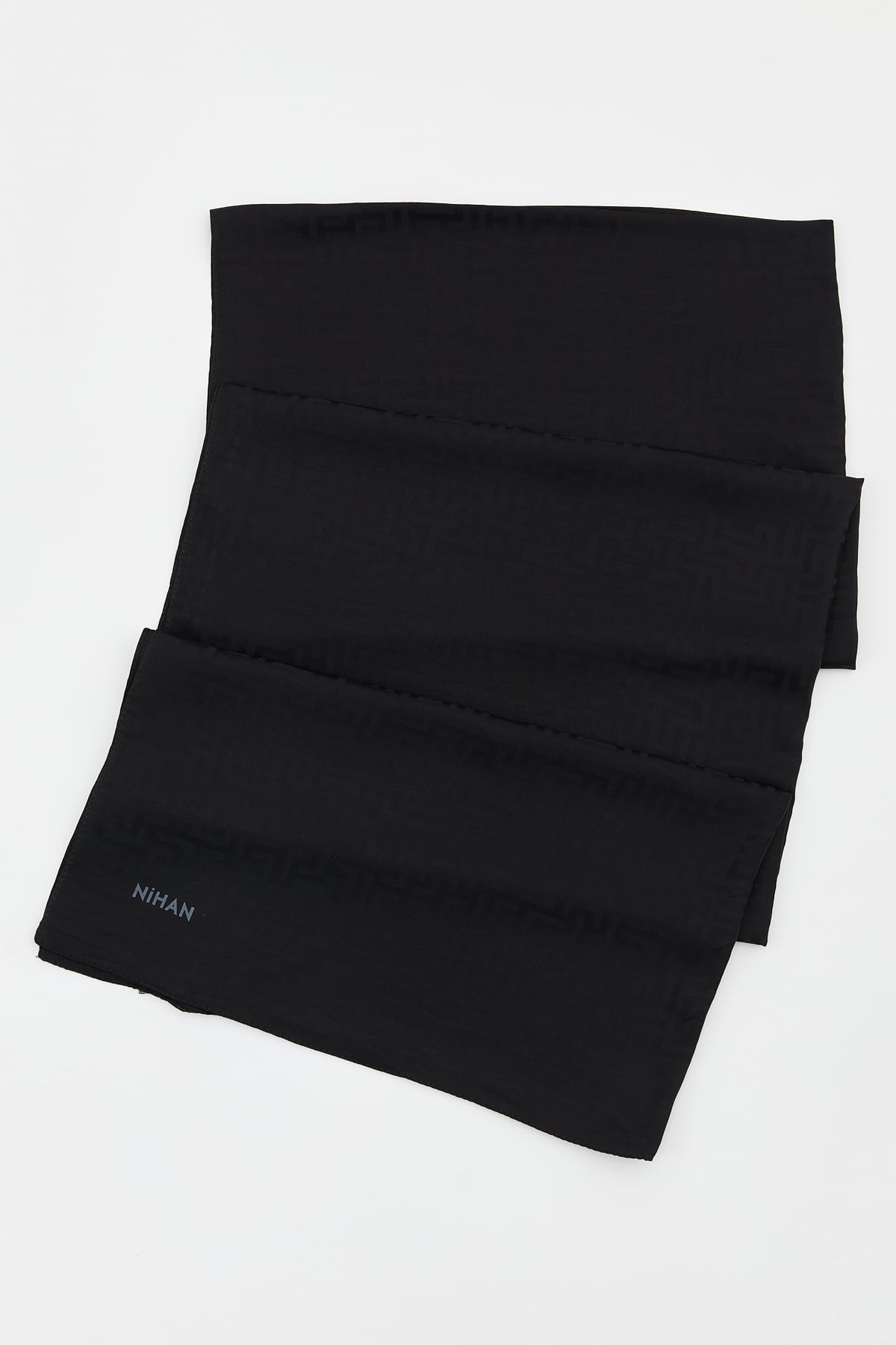 NİHAN Stil Şal Nihan Monogram Desen Şal  Siyah_modest
