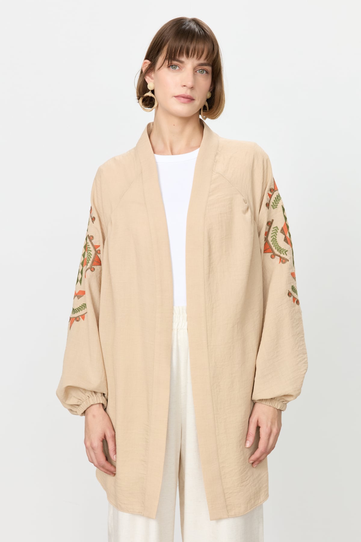 NİHAN Kimono Nihan Nakış Detaylı Kimono  Taş_modest
