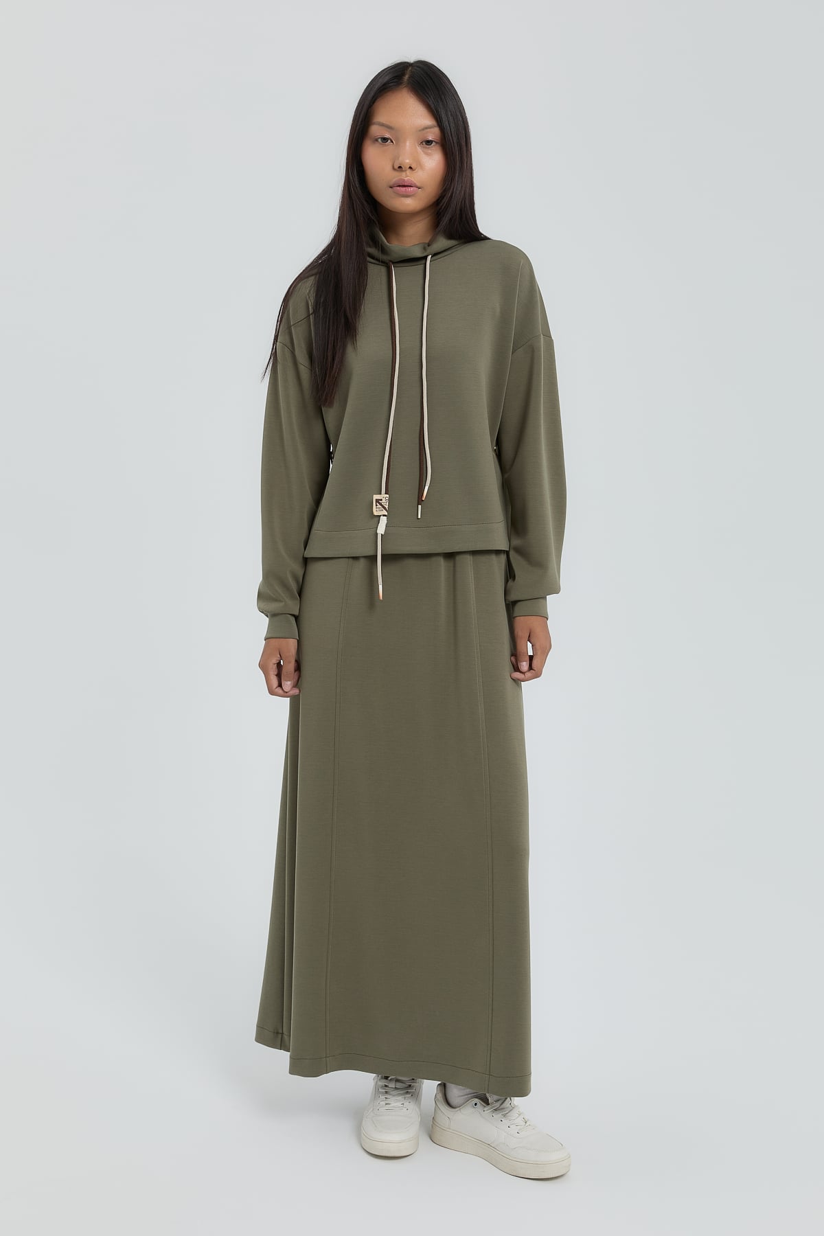 NİHAN Takım Nihan Örme Spor Etek Bluz Takım  Haki_modest