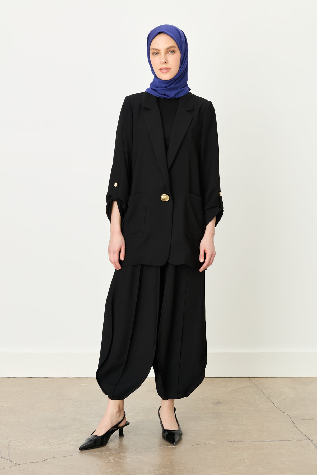 NİHAN Ceket Nihan Oversize Blazer Ceket  Siyah_modest