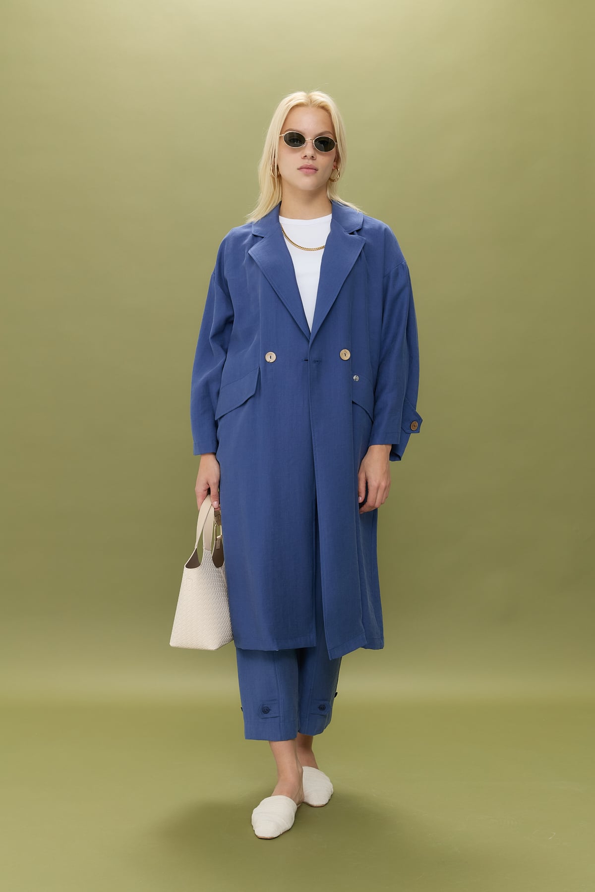 NİHAN Kap Nihan Oversize Tencel Kap  İndigo_modest