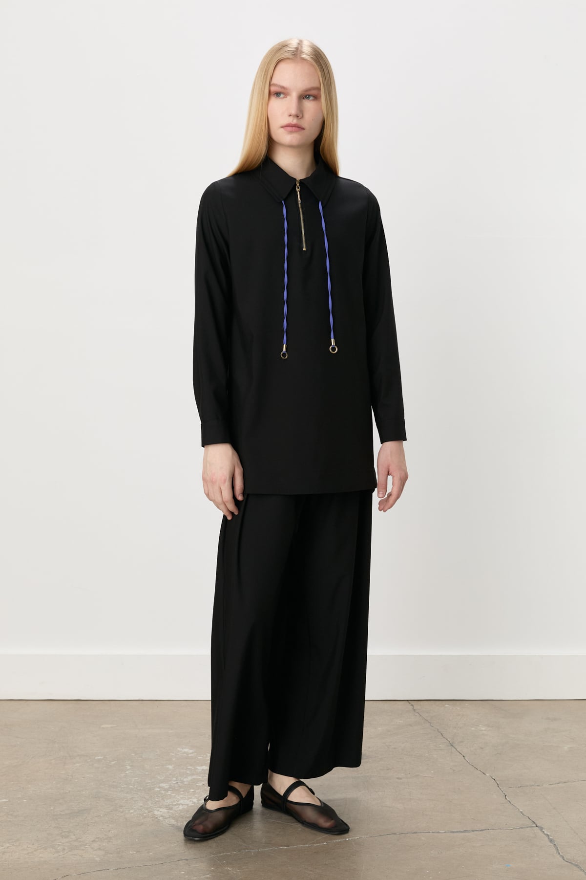NİHAN Takım Nihan Pantolon Tunik Viskon Takım  Siyah_modest