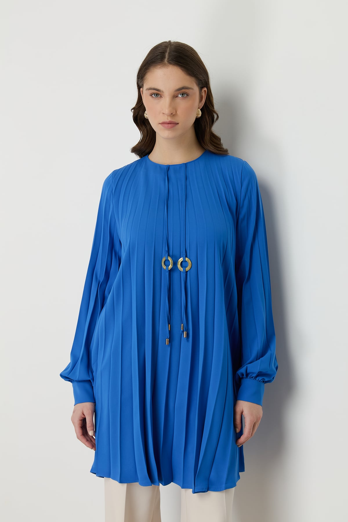 NİHAN Tunik Nihan Pilisoley Tunik  Saks_modest