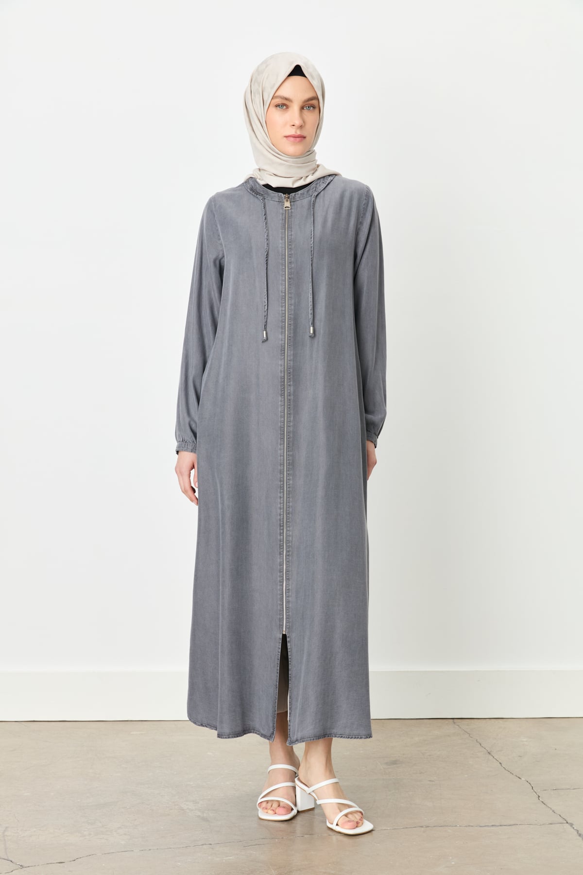 panpan　グレー38 Rahat Kalıp Tencel Pardesü Gri