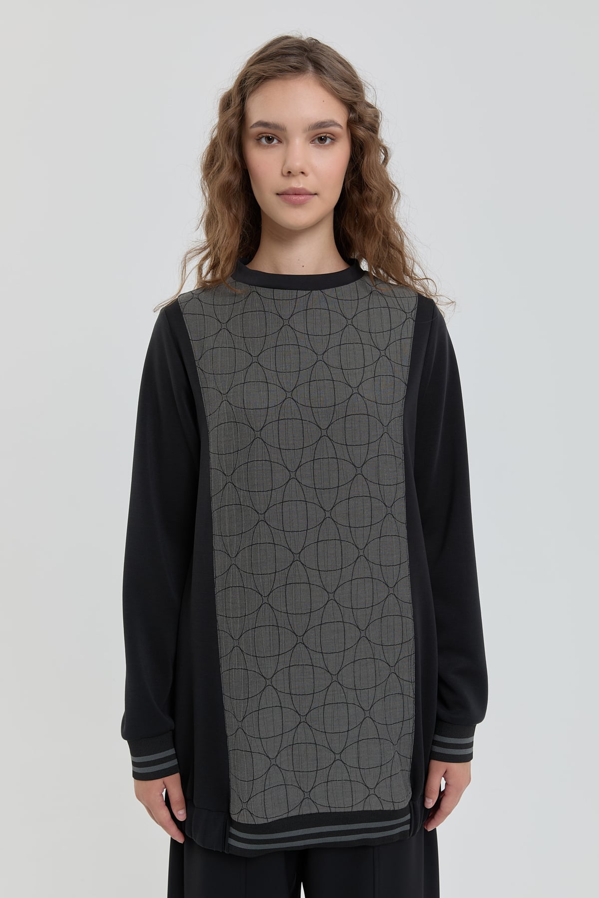NİHAN Sweat Nihan Ribana Detaylı Sweat  Siyah_modest