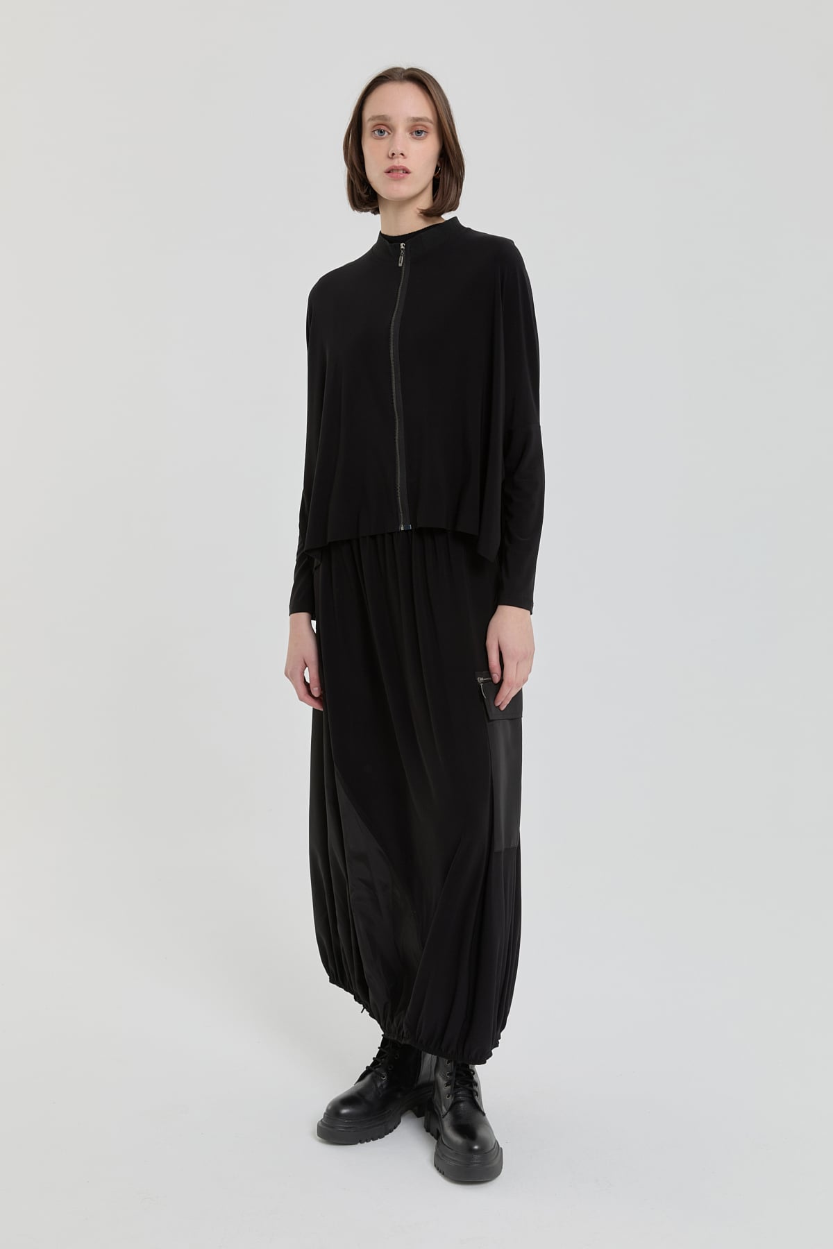 NİHAN Suits Örme Sandy Etek Bluz Takım  Siyah_modest