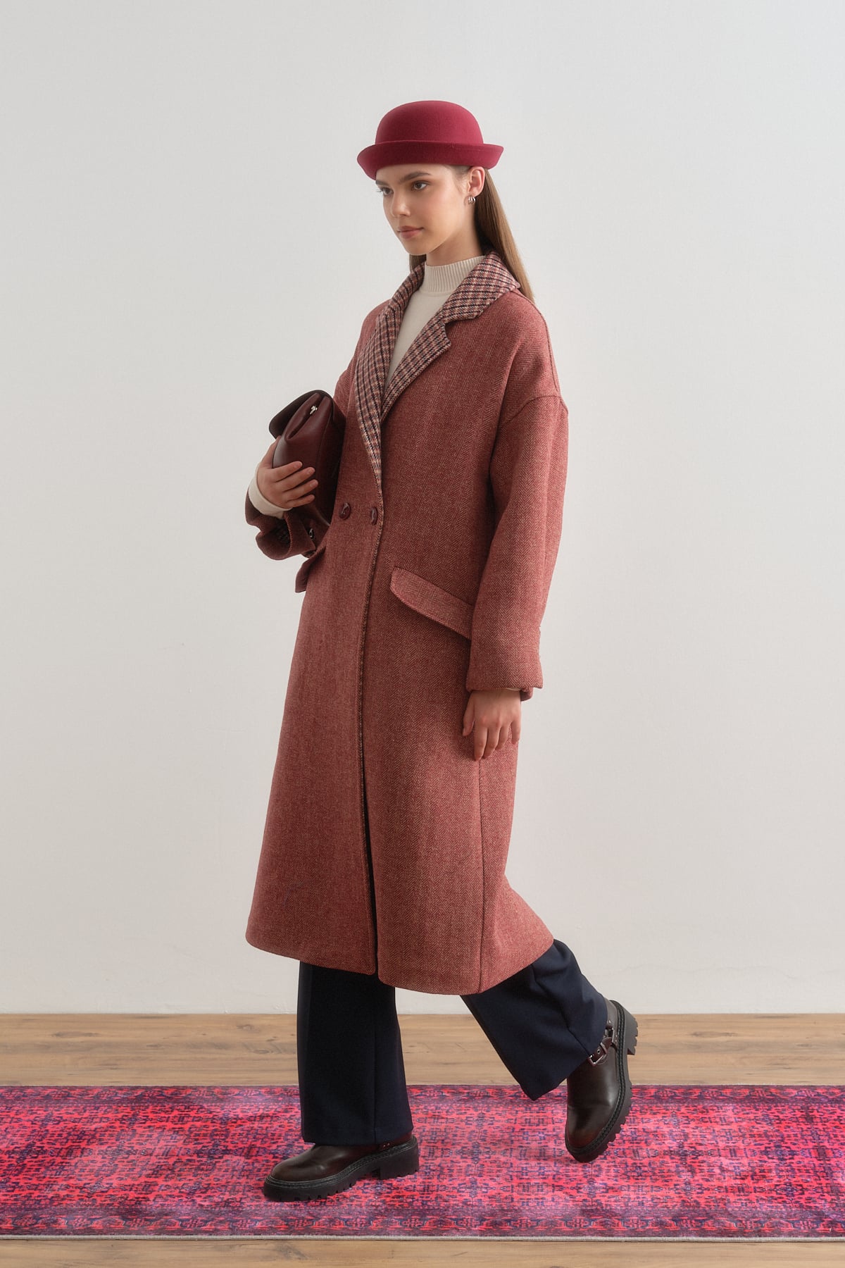 NİHAN Kaban Oversize Kaban  Bordo_modest
