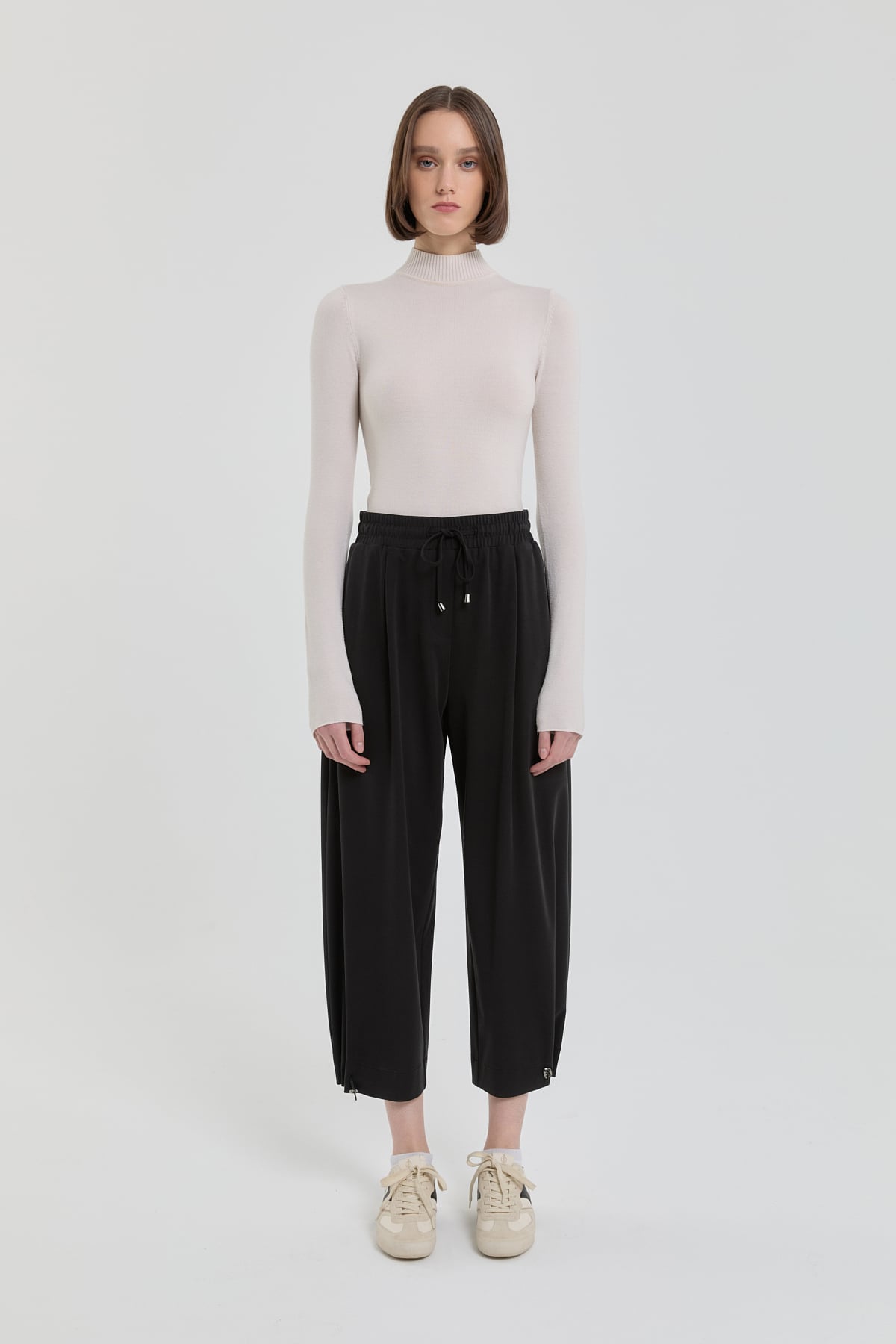NİHAN Pantolon Tencel Havuç Pantolon  Siyah_modest