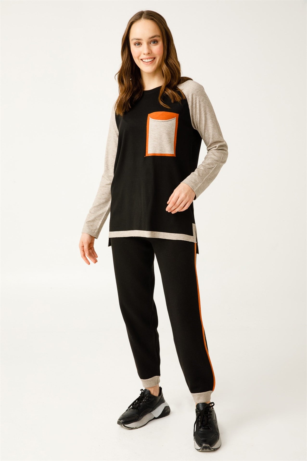 ON TRİKO PANTOLON Jogger Triko Dar Paça  Siyah