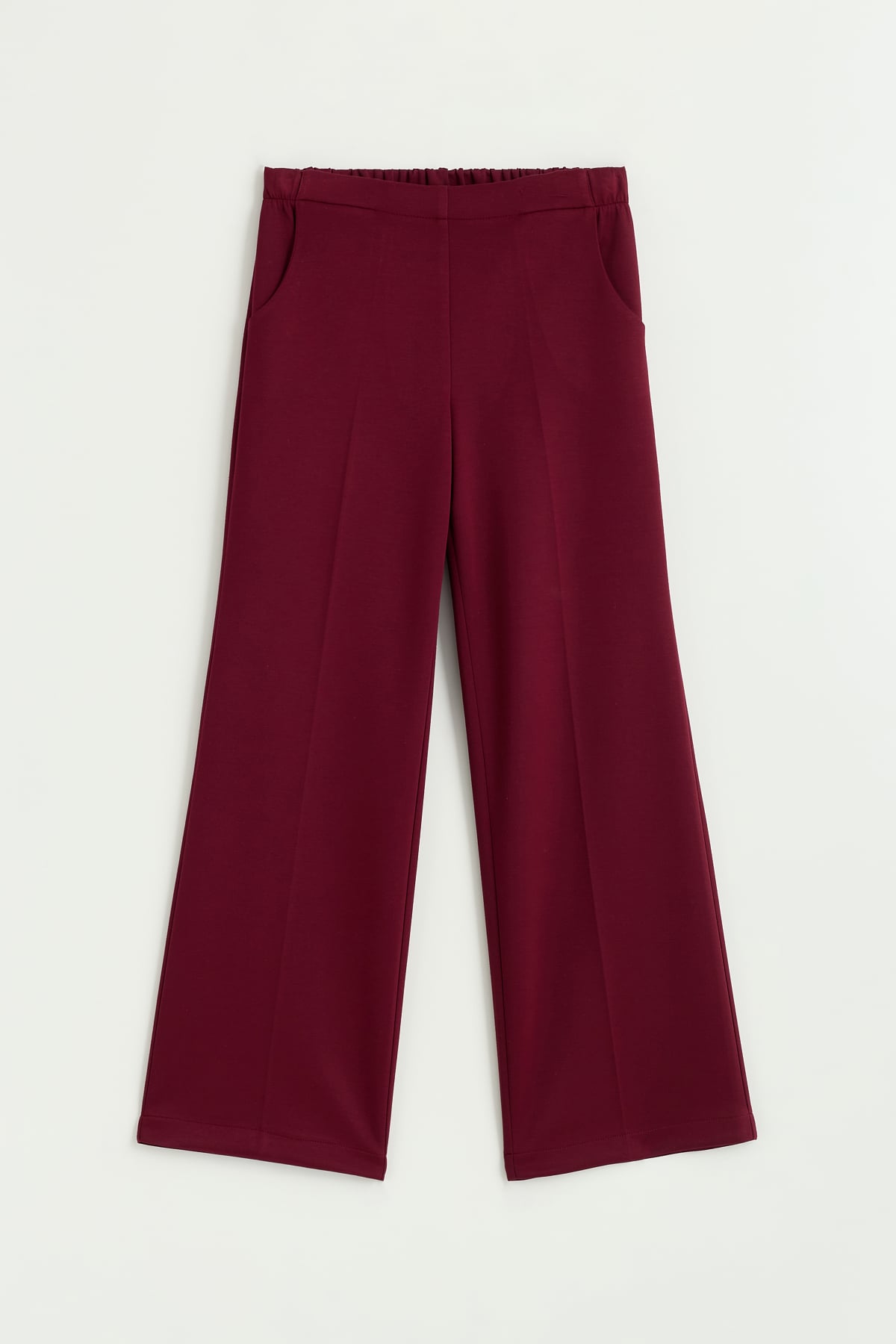 Örme Palazzo Pantolon  Bordo