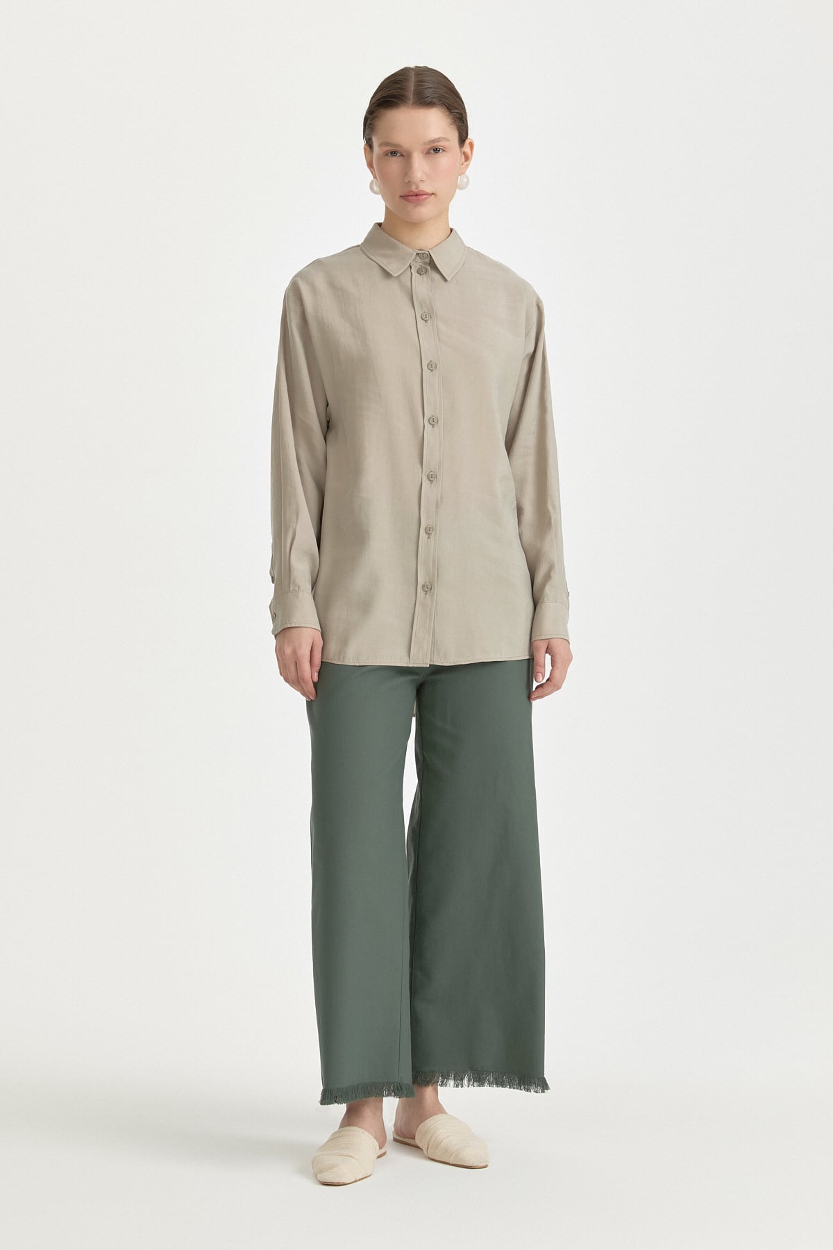 Oversize Tencel Tunik  Taş