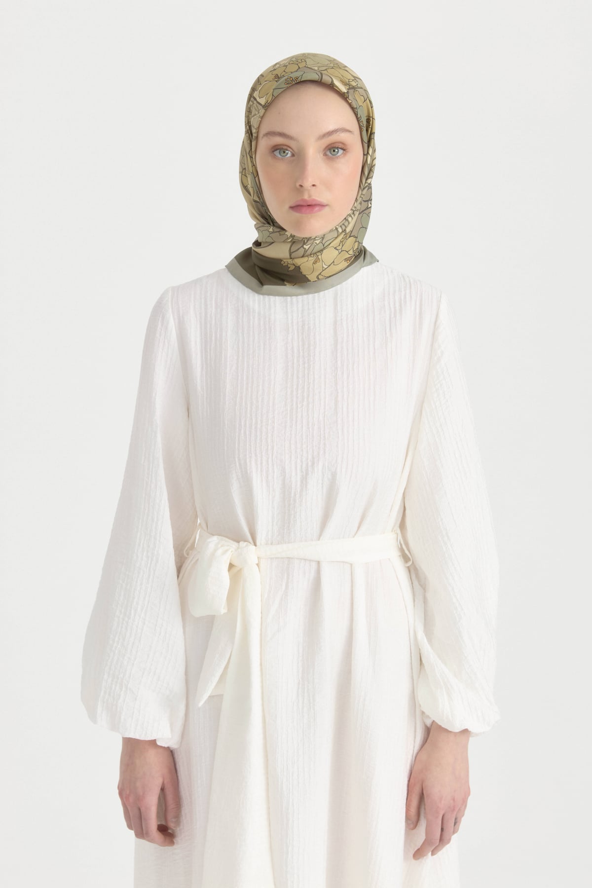Rosera Twill İpek Eşarp  Olive
