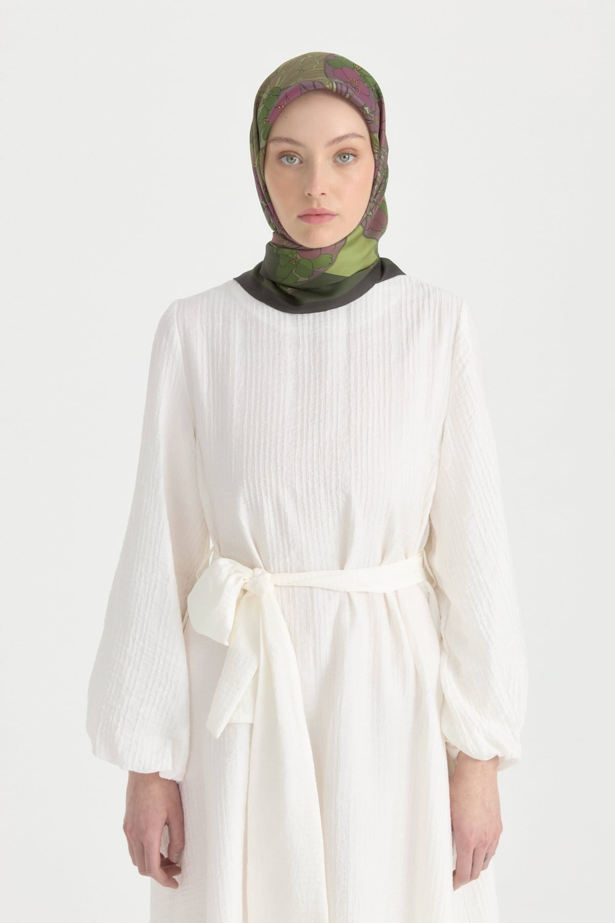 Rosera Twill İpek Eşarp  Yeşil