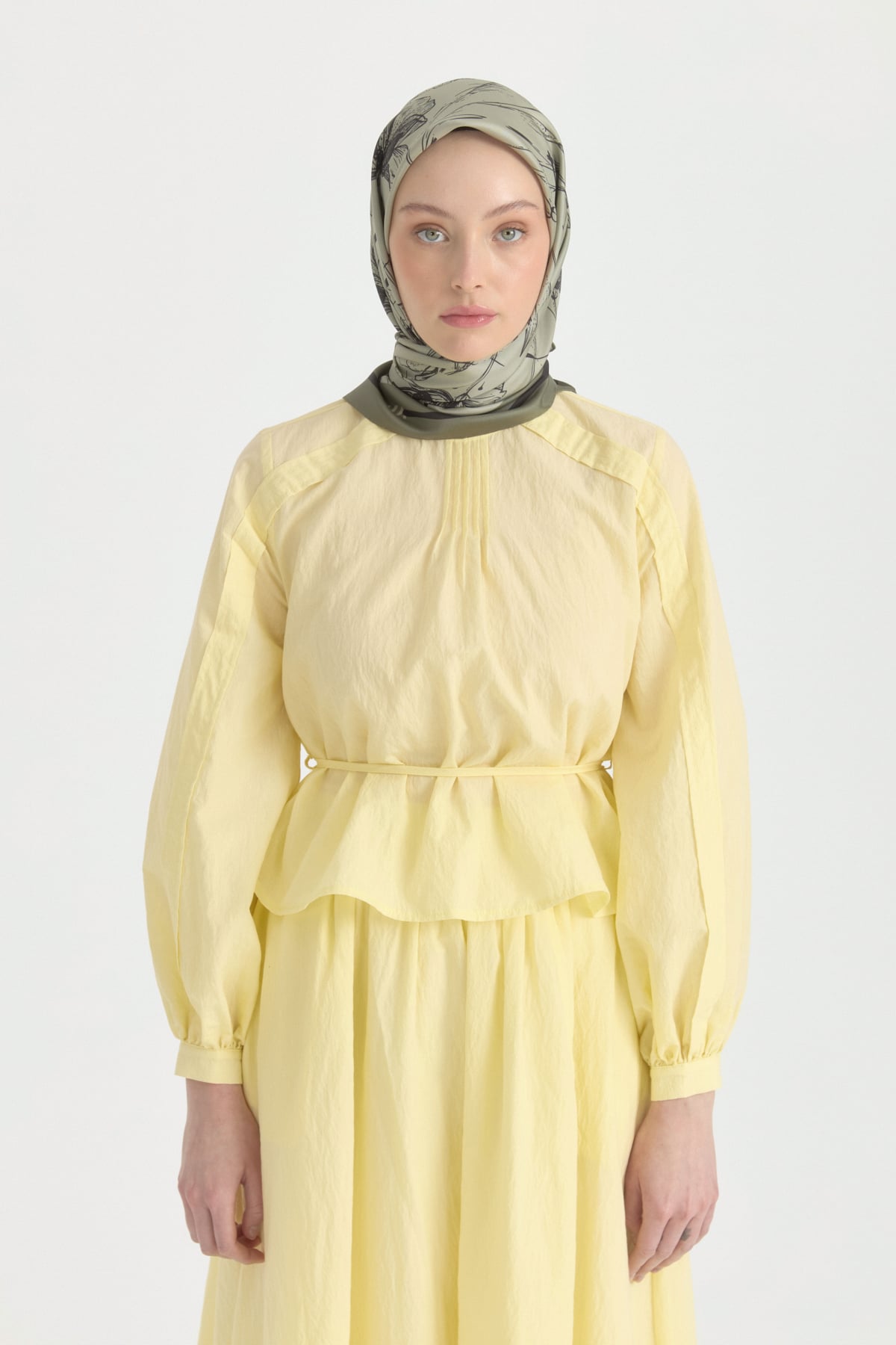 Seren Twill İpek Eşarp  Küf Yeşili