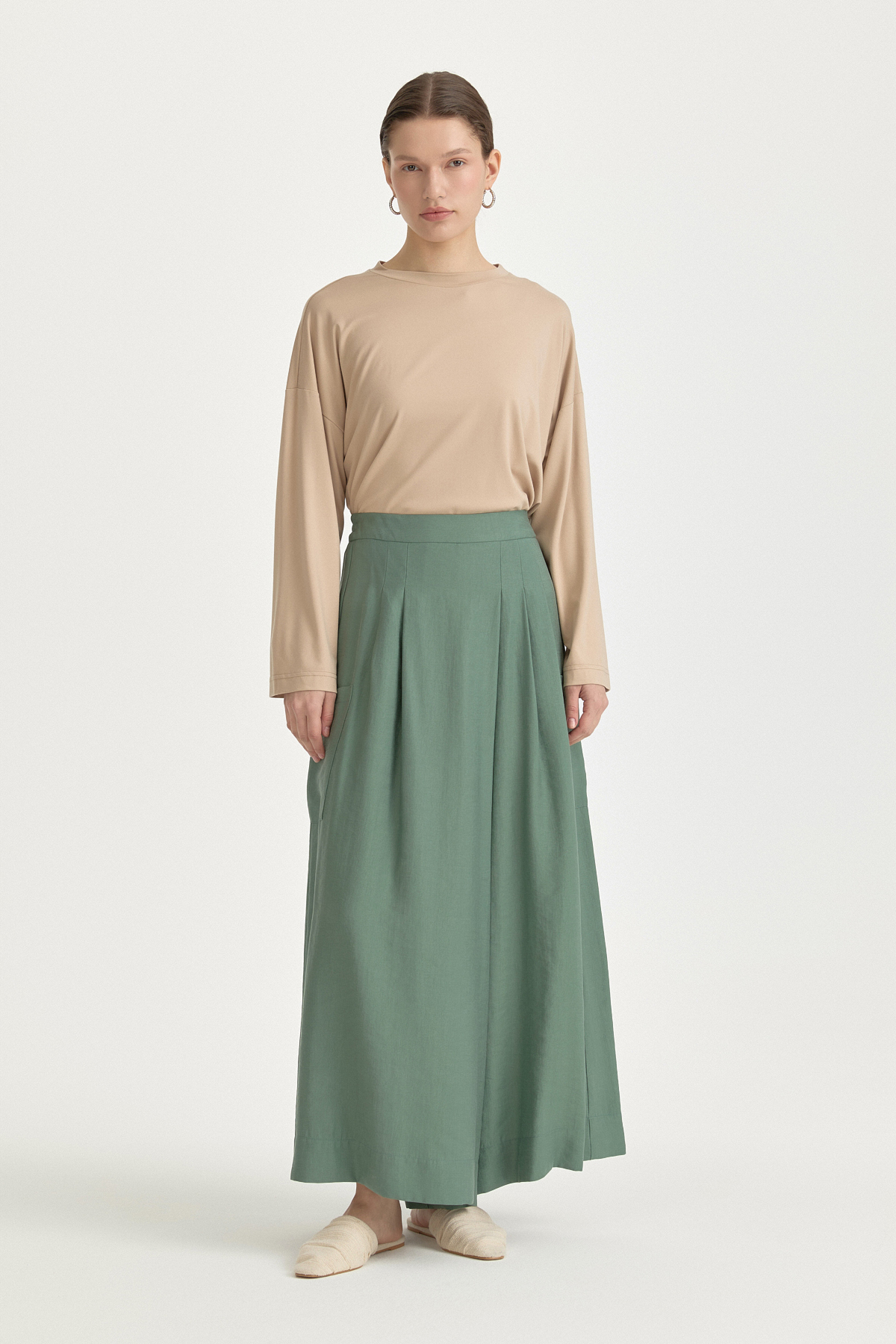Tencel Pantolon Etek  Küf Yeşili