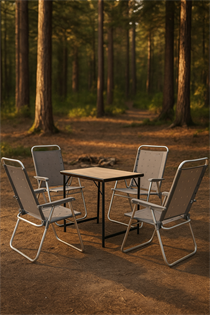 BÜYÜK MDF +4 PLAJ SANDALYE SET