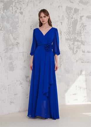 Beli Çiçekli Saks Abiye 