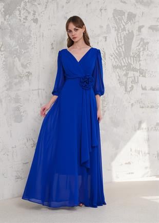 Beli Çiçekli Saks Abiye 