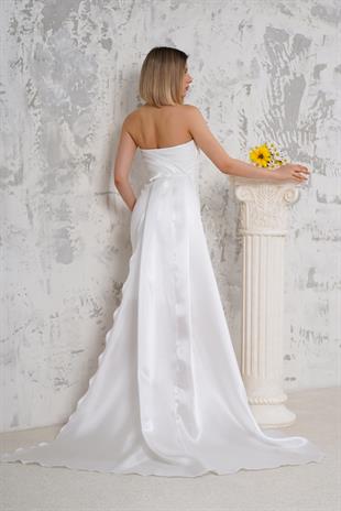 Beyaz Kuyruklu Mini Abiye