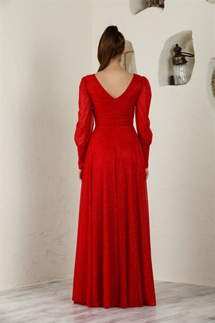Kırmızı Miranda Abiye Elbise
