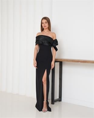 Kol Detaylı Uzun Beyaz Tasarım Elbise