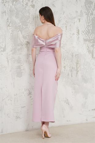 Taş İşlemeli Straplez Beyaz Abiye Elbise