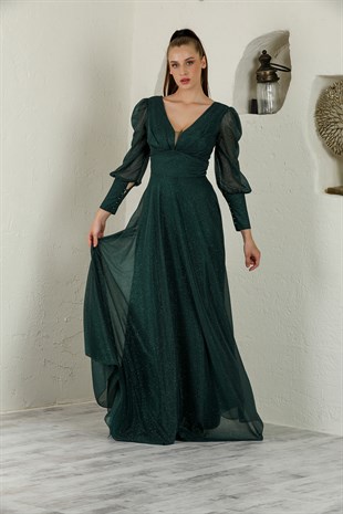 Yeşil Miranda Abiye Elbise