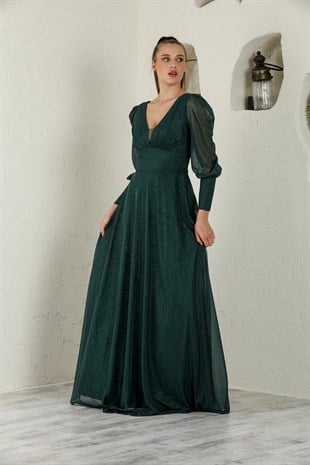 Yeşil Miranda Abiye Elbise