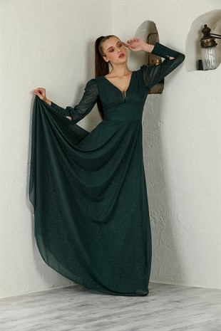 Yeşil Miranda Abiye Elbise