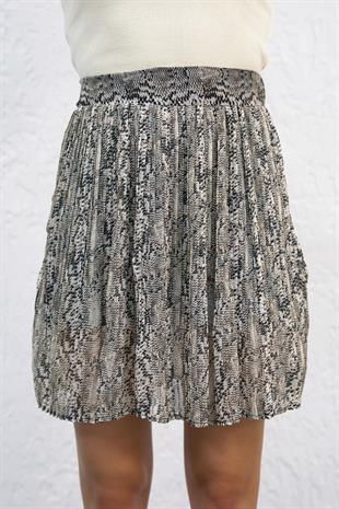 Yılan Desenli Mini Etek