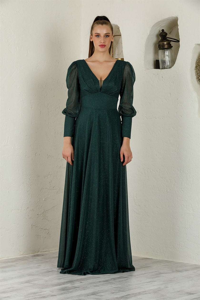 Green Miranda Evening Dress