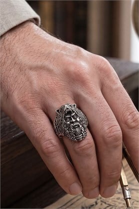 3 boyutlu 925 ayar Gümüş Tasarım Viking yüzük