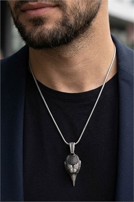 925 ayar Gümüş Oniks Taş Detaylı Akbaba figürlü tasarım kolye ucu 