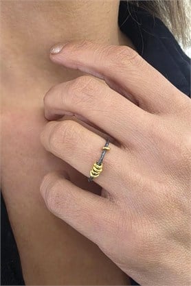 925 ayar Gümüş Üzerine Altın Kaplama Tasarım vintage yüzük