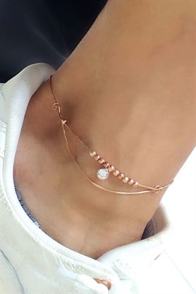 925 ayar Gümüş Üzerine Rose Altın Kaplama Trend tasarım halhal 