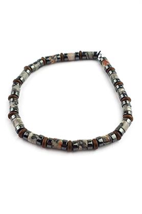 Jasper Akik Ve Hematit Taş Detaylı Tasarım El işi Doğal taş bileklik 