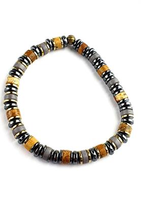 Kaplan gözü Hematit ve Akik Taşlı Tasarım Doğal Taş bileklik