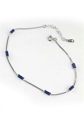 Lacivert Zirkon Taşlı 925ayar Gümüş İtalyan Tasarımı Bileklik 
