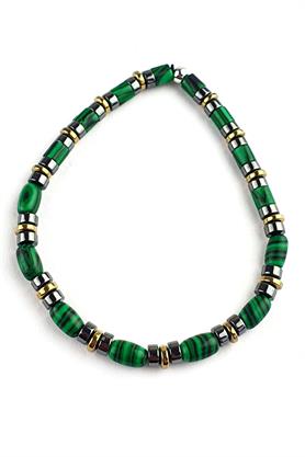 Malakit ve Hematit Taş Detaylı Tasarım Doğal Taş bileklik 