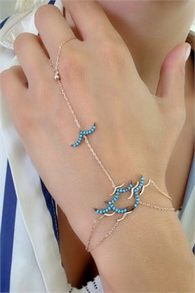 Martı Figürlü 925 ayar Gümüş Üzerine Rose Altın Kaplama Tasarım Şahmeran 