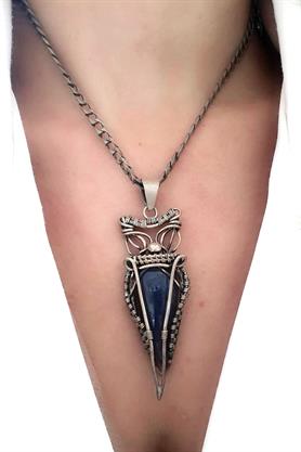 Ose via Labrodorite Taşlı 925ayar Gümüş Tasarım el isi Baykuş kolye